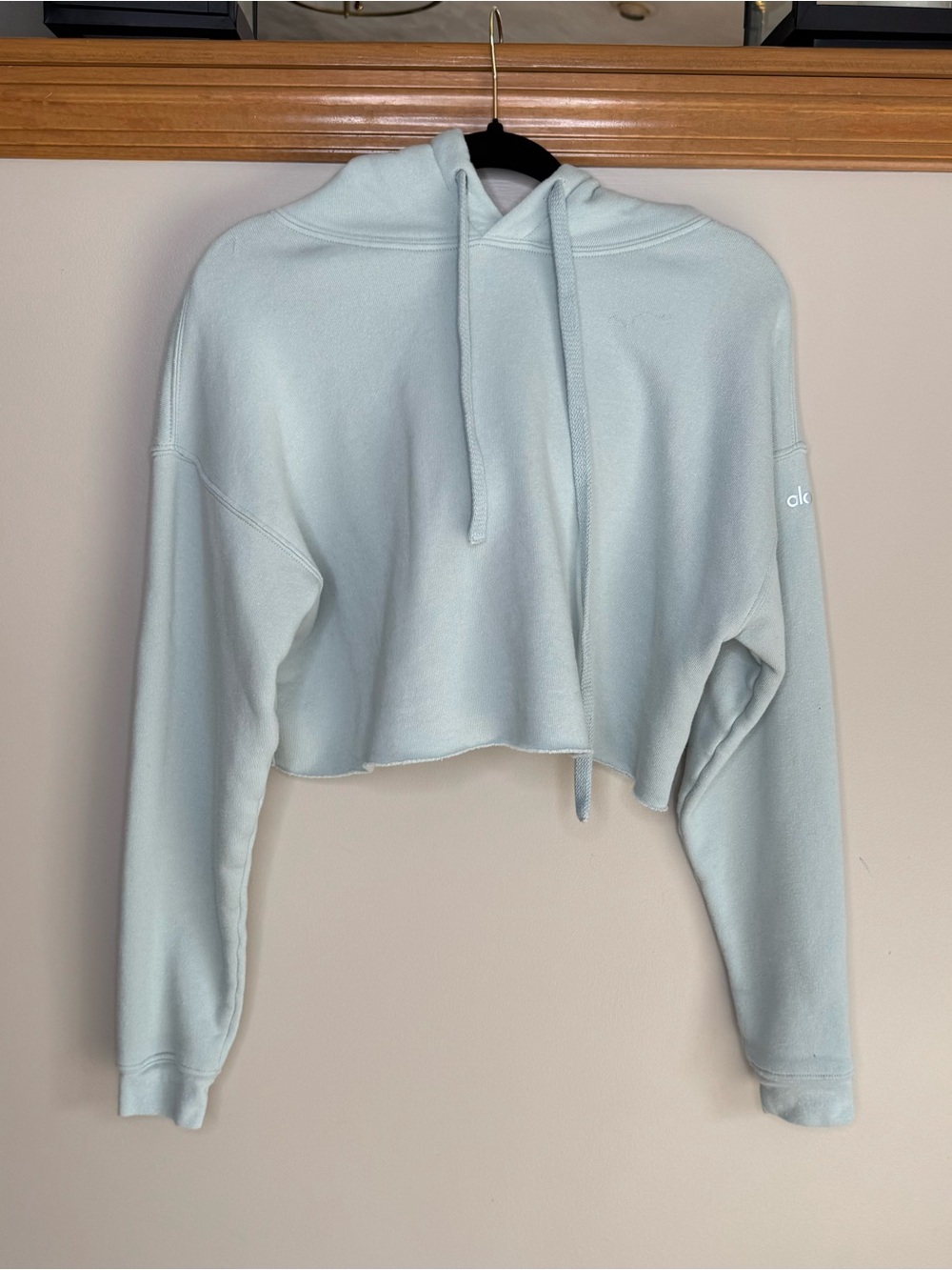 ALO Yoga light blue Cropped Hoodie medium